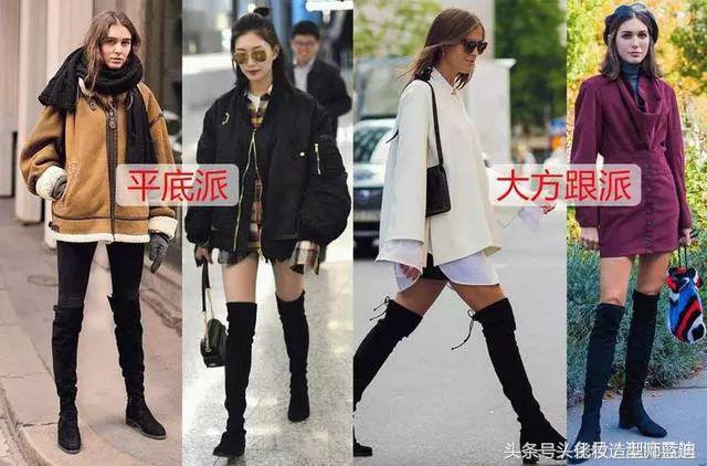 黑色过膝靴搭配抹胸裙,黑色过膝靴搭配图片