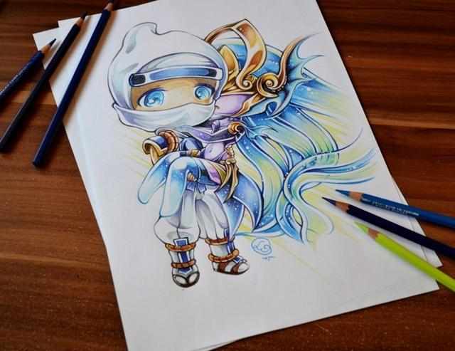 彩铅笔下的迪士尼公主,有着“萌萌哒”的日式风格!