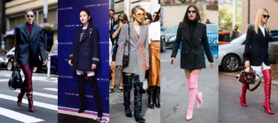 冬天适合粗腿穿的长筒靴,冬天穿光腿神器配过膝靴