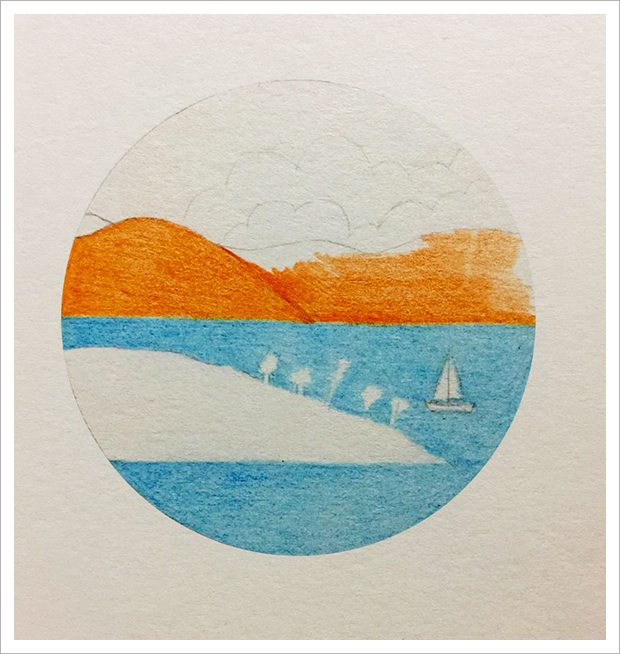 治愈系风景彩铅画简单入门,彩铅简单风景画详细教程