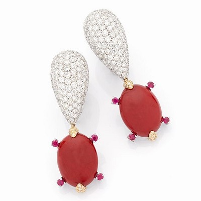 红珊瑚复古高级珠宝,欧洲红珊瑚珠宝