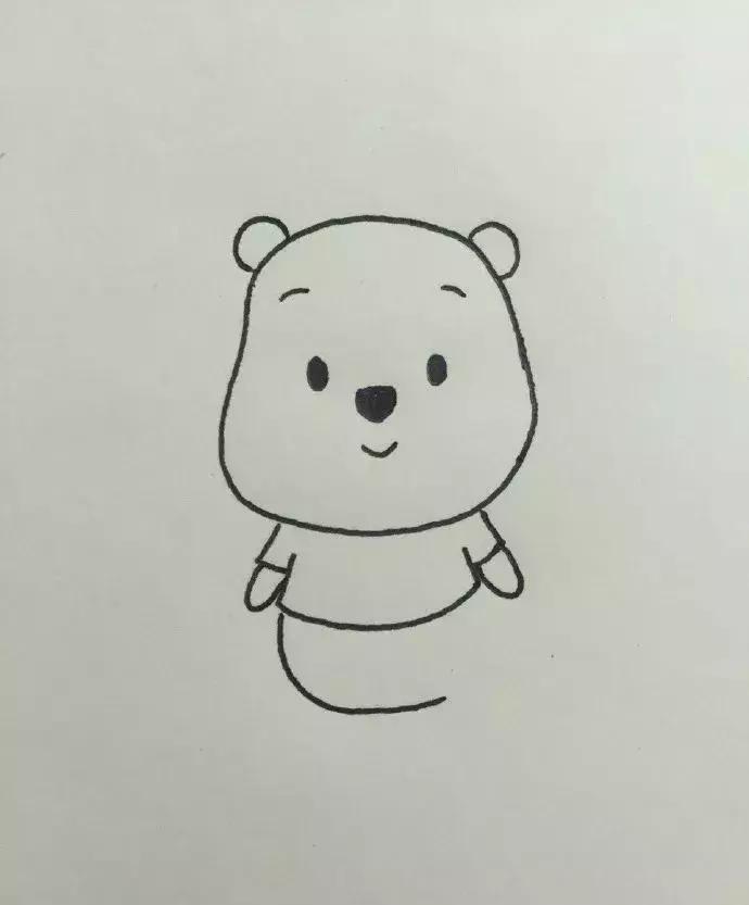亲子漫画丨小熊维尼简笔画教程，超简单~