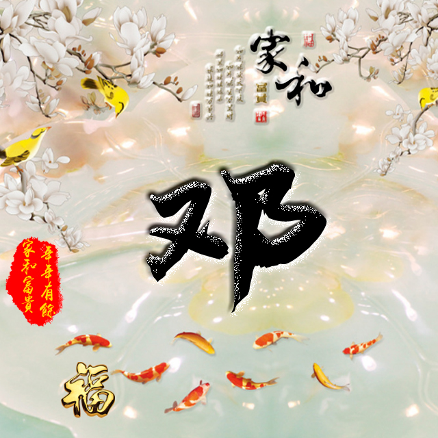 百家姓变形字体个性姓氏头像,彩字百家姓头像