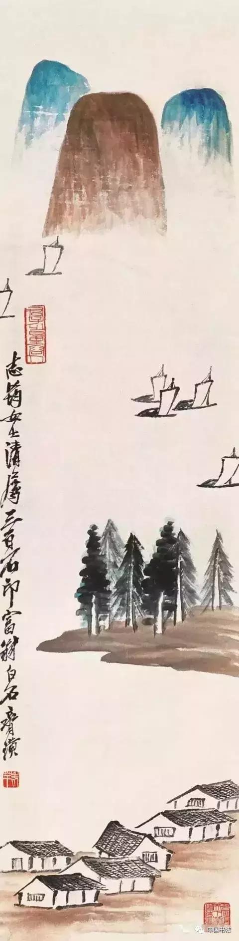 齐白石田黄印章中的诗情画意,齐白石山水画全新卖多少钱一套