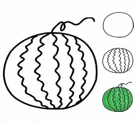 瓜果蔬菜简笔画大全最简单漂亮,儿童简笔画水果5-7岁简单入门