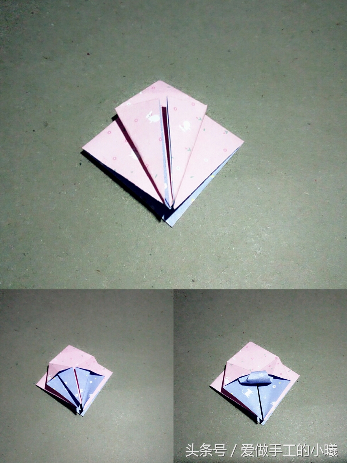 折纸古风伞简单又易学,最简单的折纸小花伞幼儿园