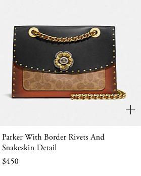 美国新款coach蔻驰女包,coach蔻驰山茶花parker26黑色