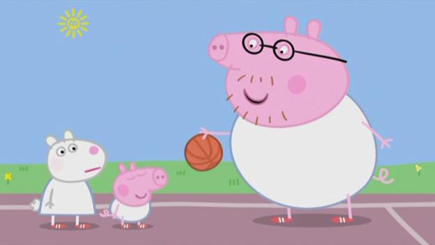 粉红小猪动画片英文版,小猪佩奇篮球动画片英文版