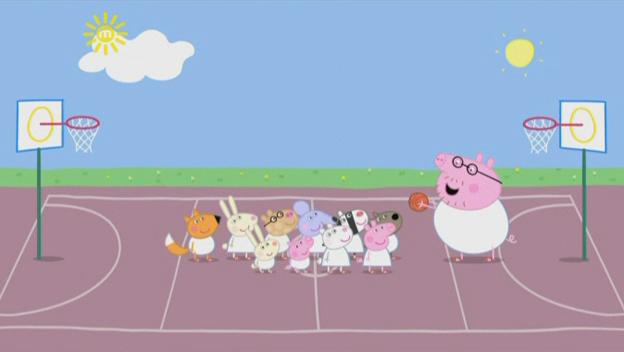 粉红小猪动画片英文版,小猪佩奇篮球动画片英文版