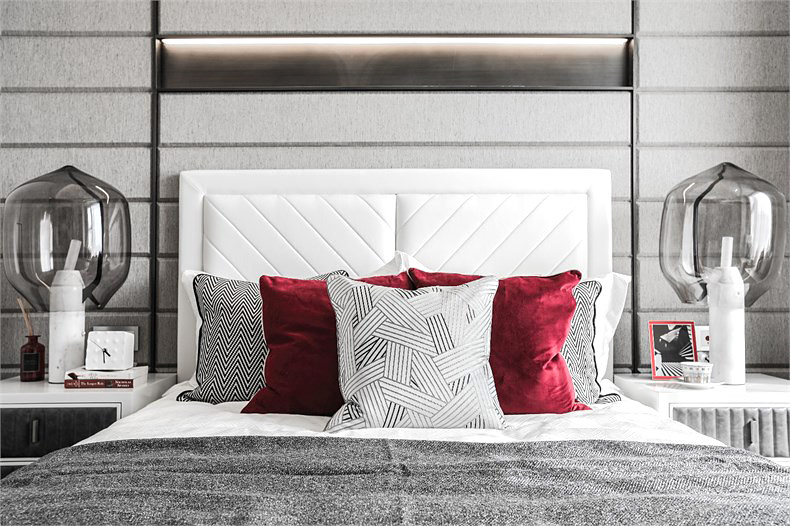 床头背景软包效果图大全,榻榻米软包床头效果图