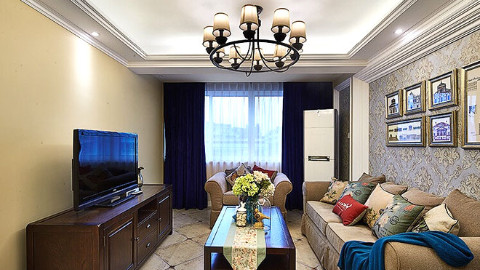 78平方两室一厅复古美式,20万装修3室两厅两卫美式