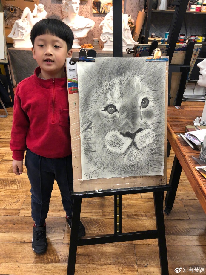 胖轩用一支铅笔就画活了狮子，网友却说他的发型亮了
