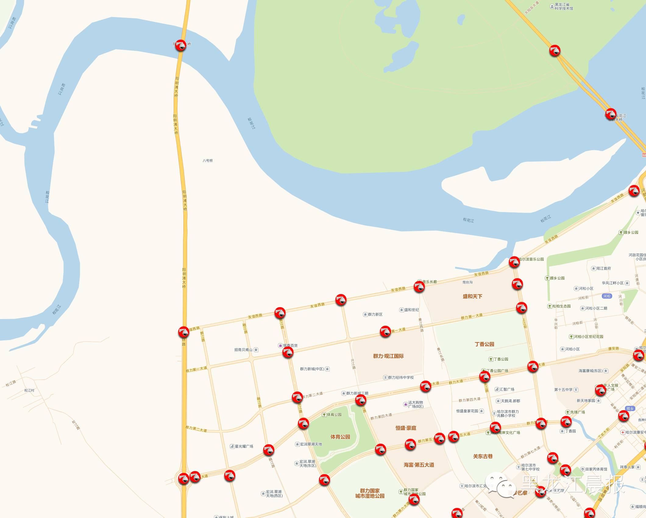 哈尔滨各路段监控,哈尔滨监控地图