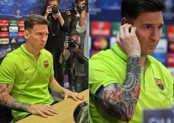 球星同款纹身,梅西经典庆祝动作纹身