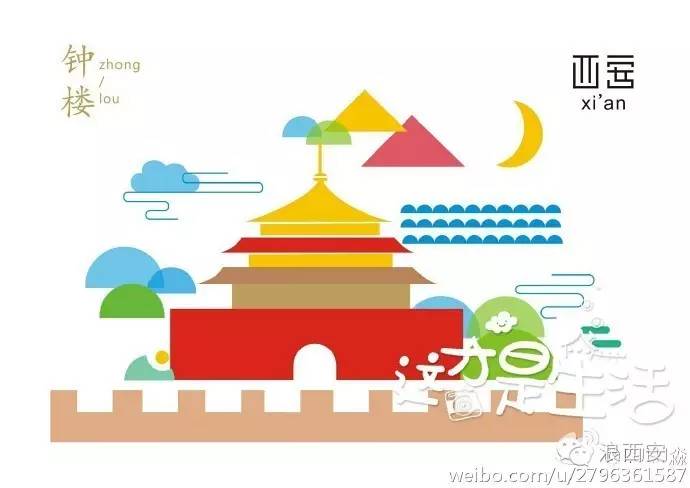 中国风建筑手绘插画,卡通手绘城市建筑插画