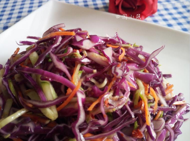 素炒紫色甘蓝菜丝,美食分享凉拌紫甘蓝好吃又减脂