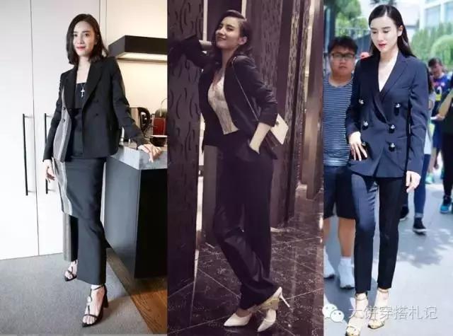 牛仔裤t恤女生街拍,宋佳牛仔阔腿裤穿搭