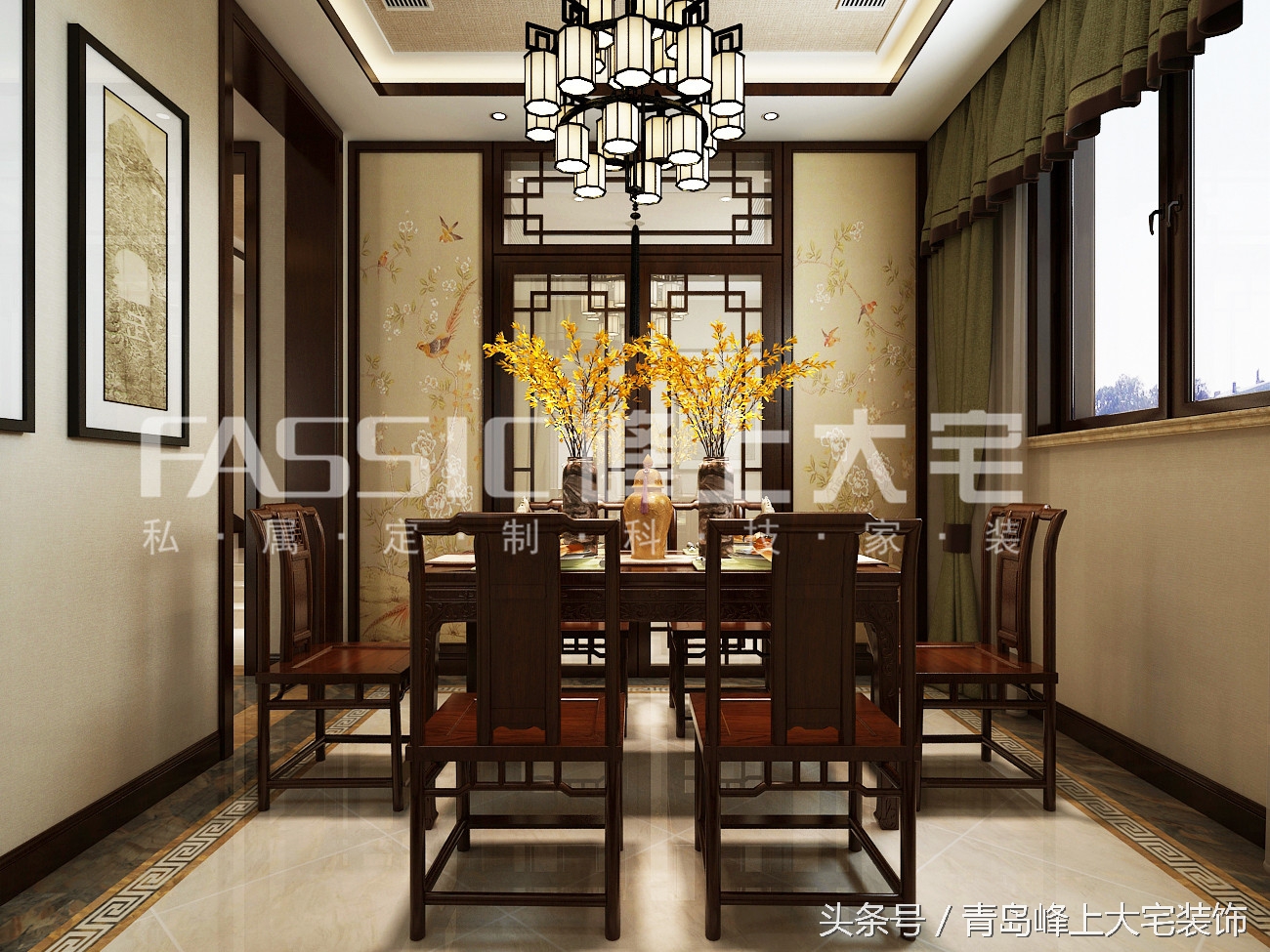 青岛百福山庄400平丨把新中式演绎的淋漓尽致。大气