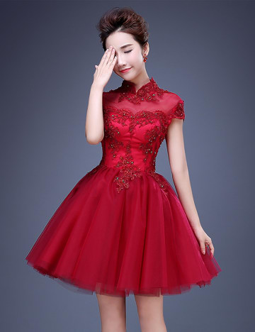 婚纱礼服红色图片,红色薄款婚纱礼服怎么搭配图片