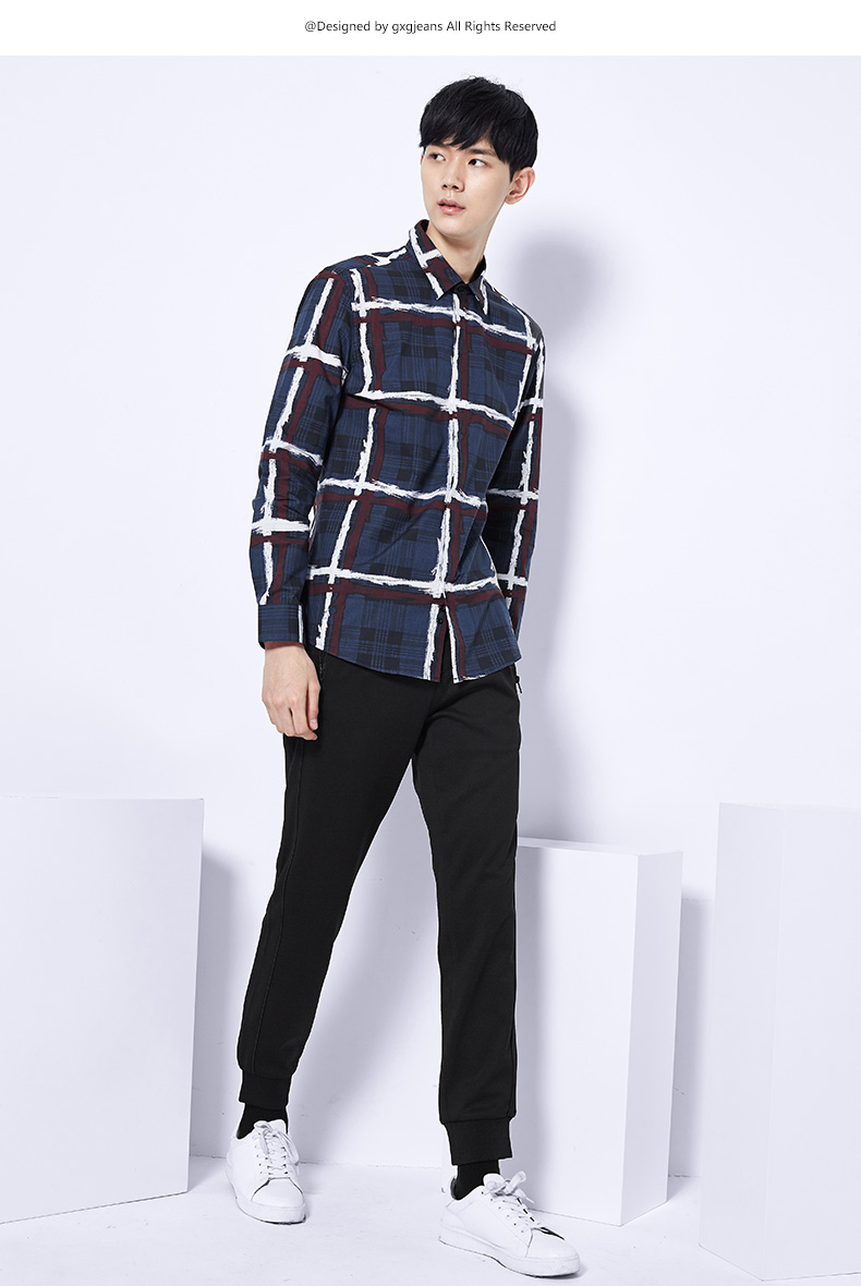 秋季衬衫潮男,早秋新款男士洋气衬衫