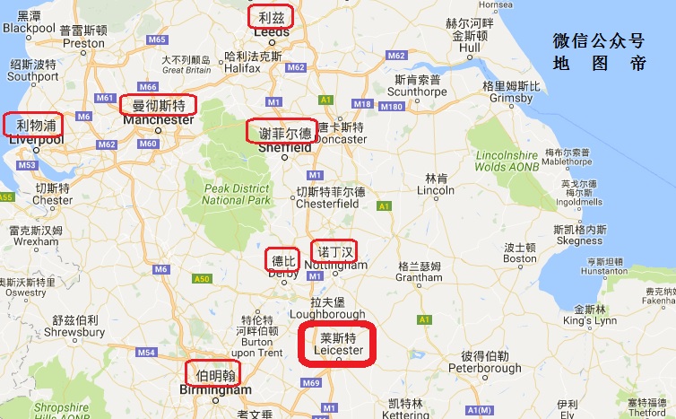 英超城市球队分布图,英超各球队所在城市