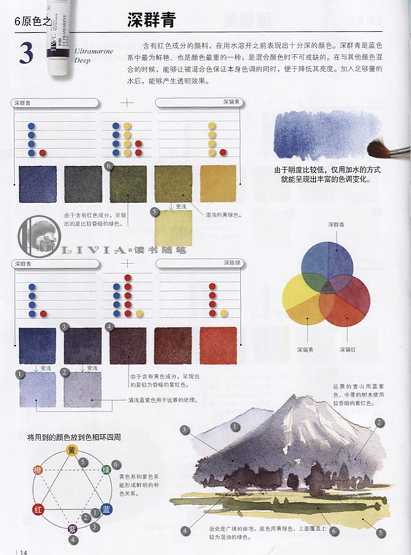 用水彩画达到极致的调色方法的书,水彩画12色颜料调色表大全