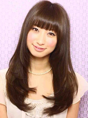 瘦脸长发型2020流行发型,修颜刘海瘦脸发型