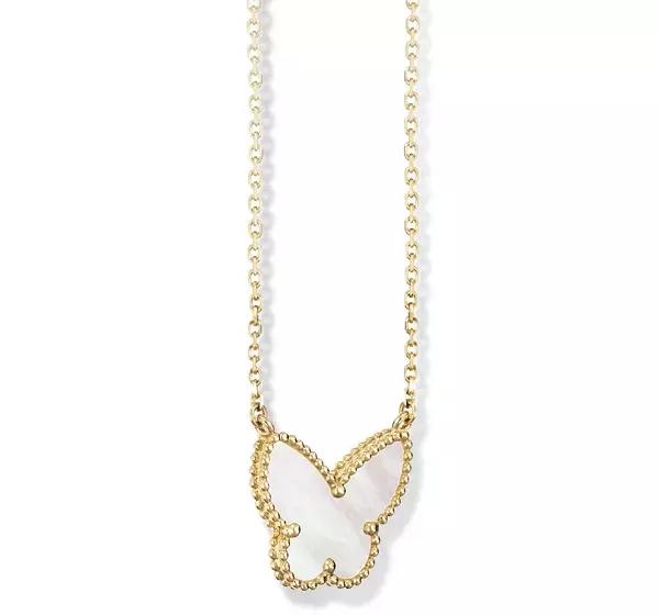 vca四叶草带钻项链系列,vca梵克雅宝四叶草项链