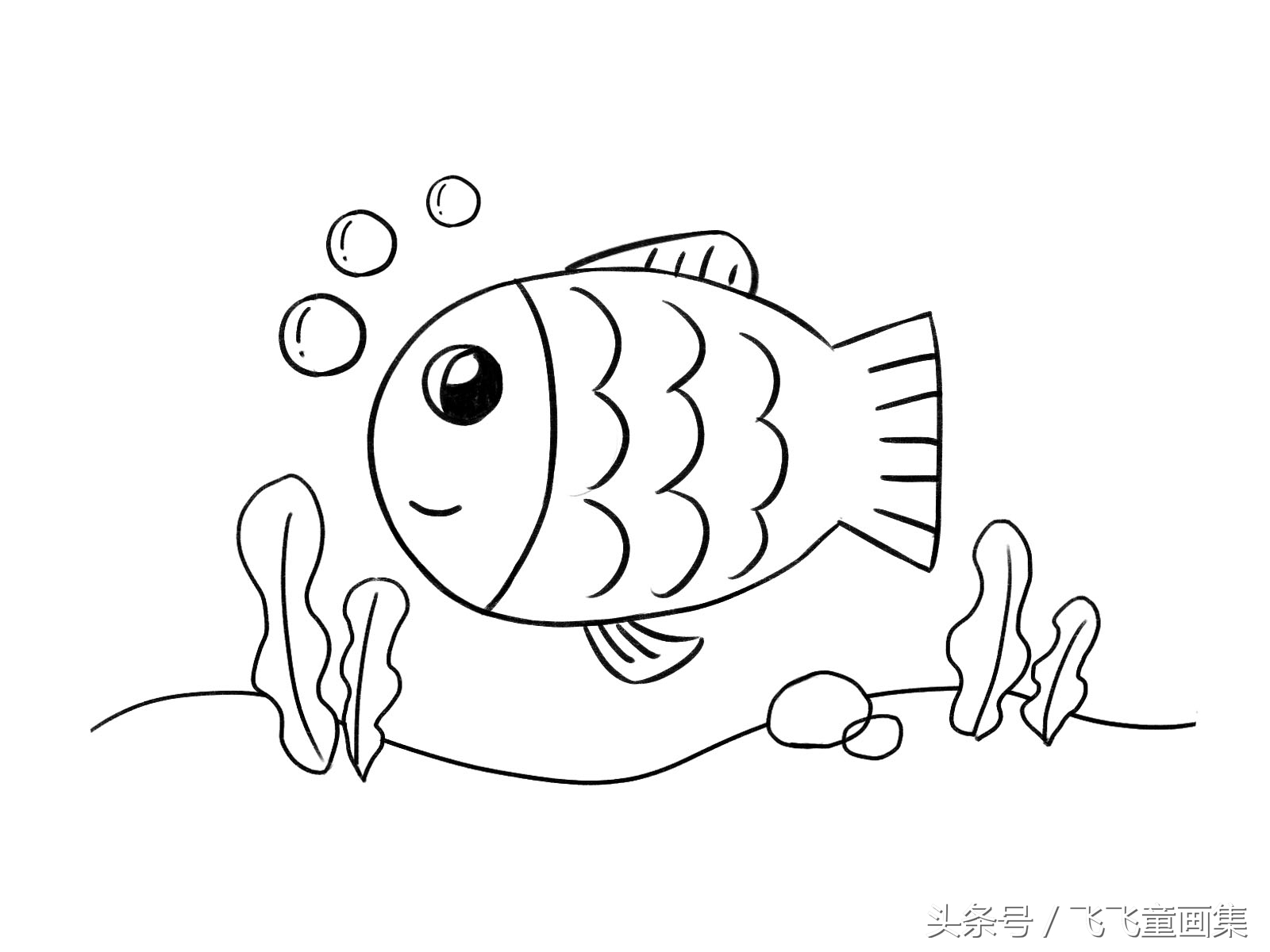 画小鱼小虾简笔画,小鱼的简笔画怎么画