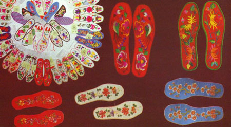 沂蒙纯手工鞋垫半成品,沂蒙大娘刺绣鞋垫图片