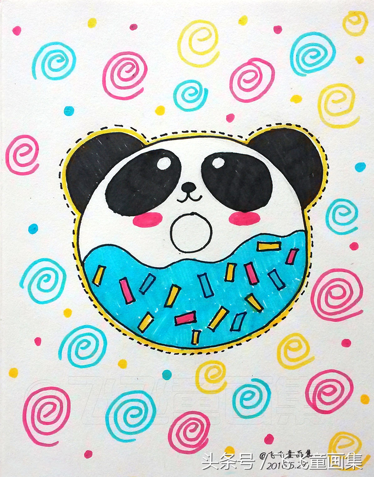 可爱简单的简笔画大熊猫,儿童简笔画教程大熊猫