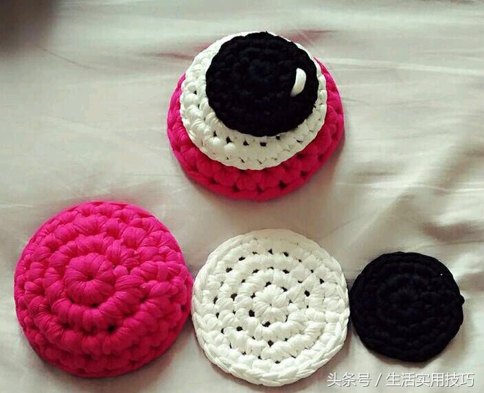 108种收纳筐藤条收口的编织方法,钩针编织菱角花形圆形收纳筐下集