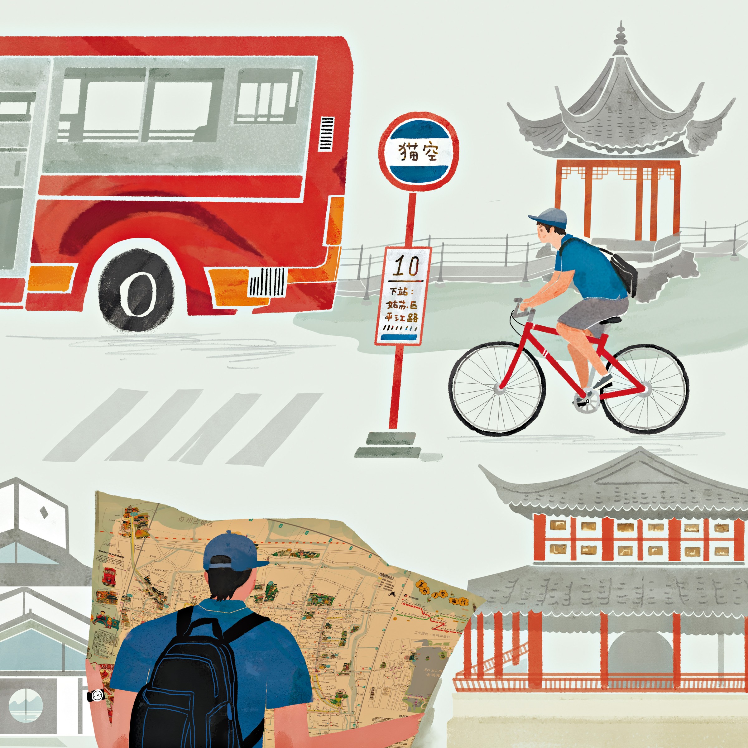 姑苏地图高清版大图,苏州手绘风景图