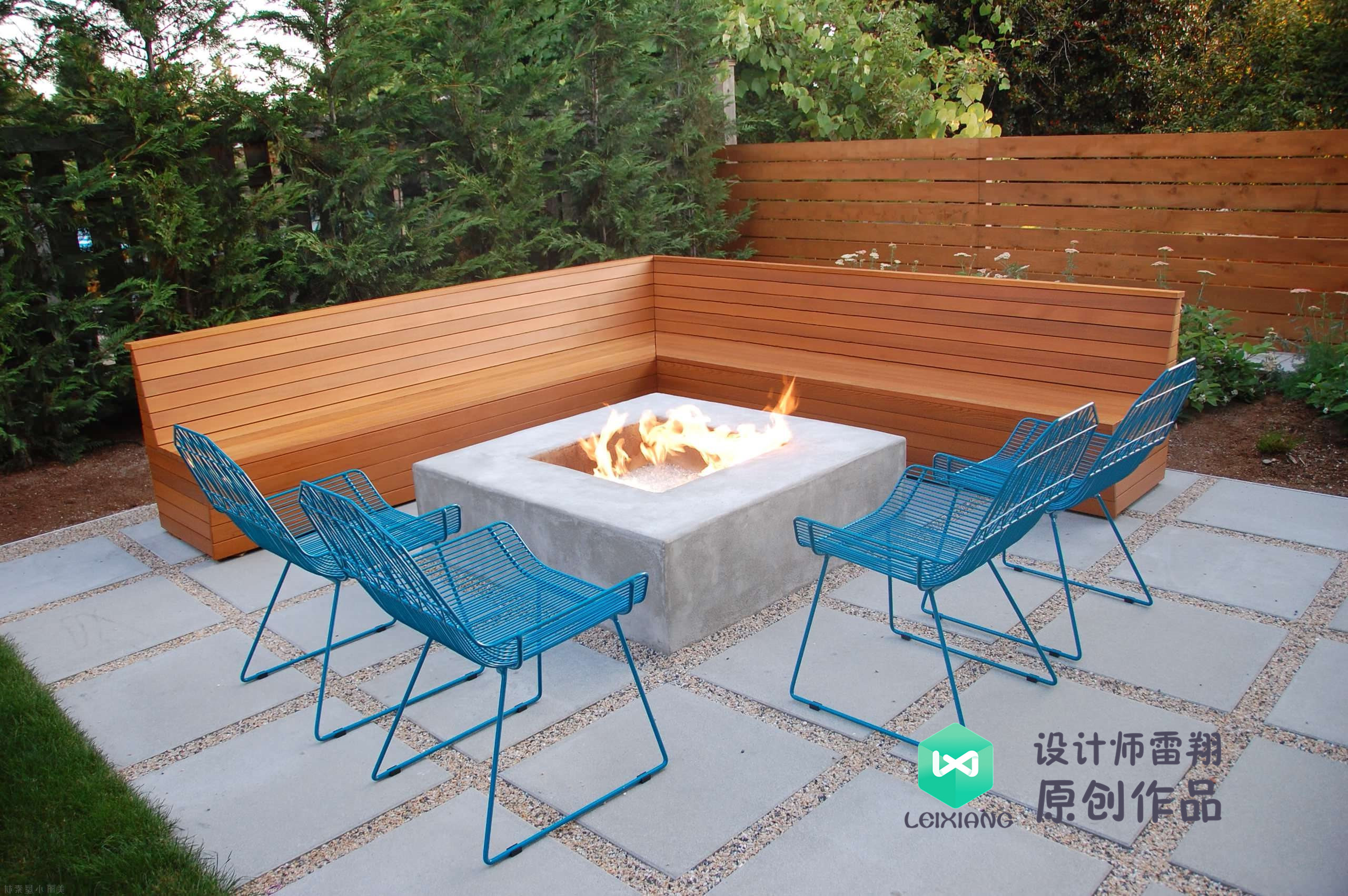 庭院防腐木颜色搭配效果图,庭院怎么铺装防腐木