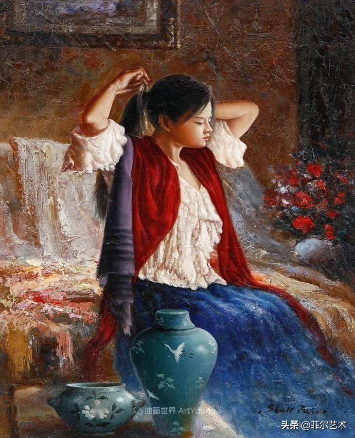 韩国画家朱世柱的作品非常出色,温暖、音乐和神秘