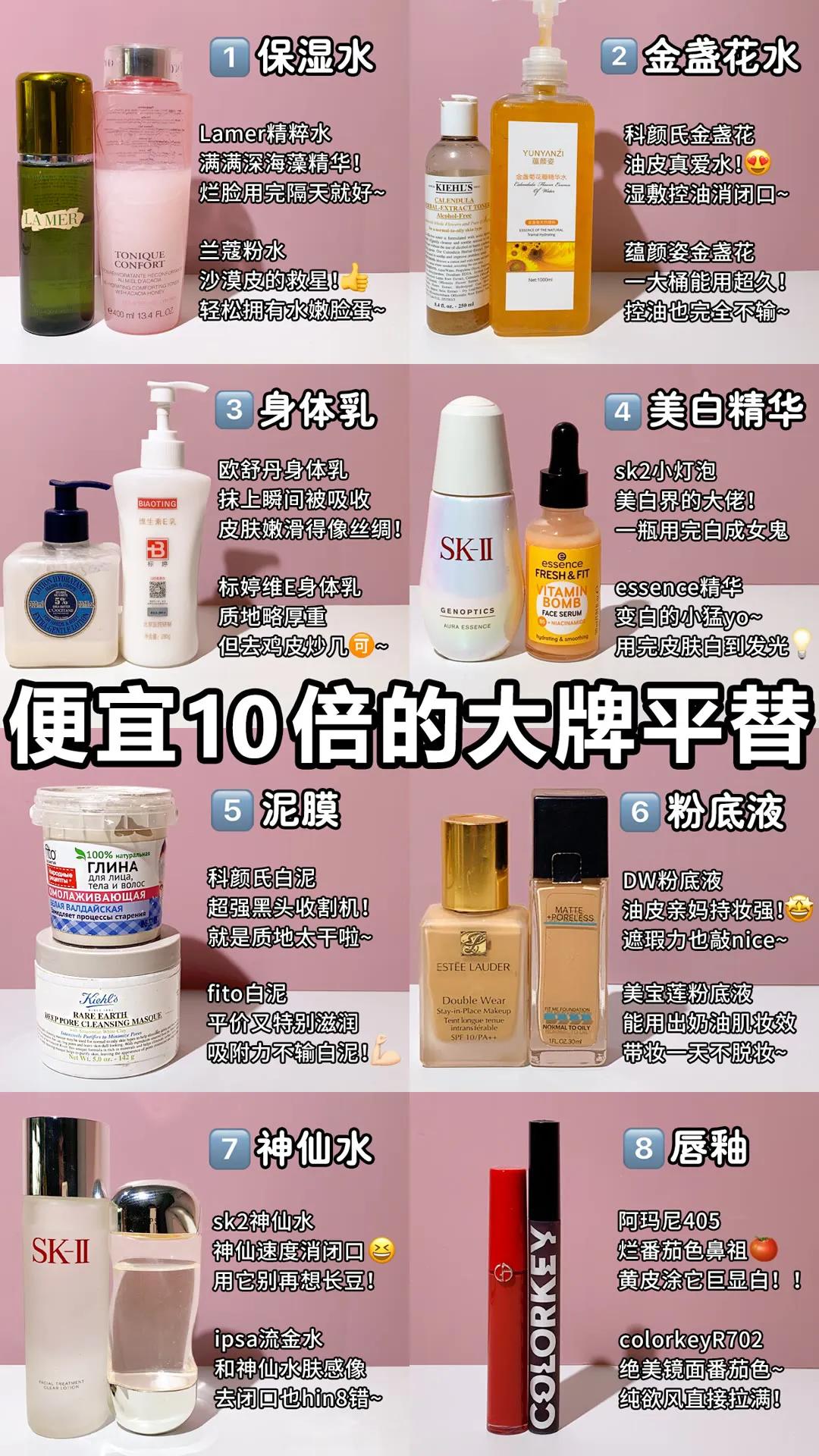 低至10块大牌平替，穷妹妹也用的起