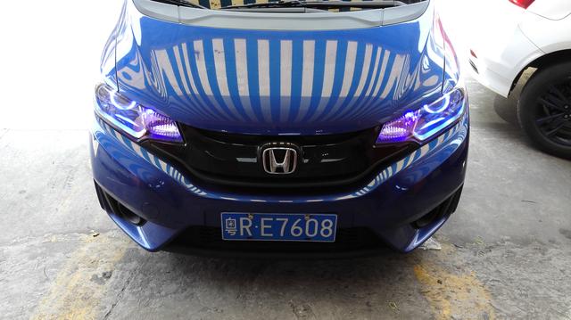 飞度gk5大灯升级,三代飞度gk5改装后视镜