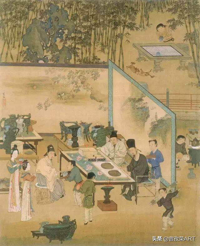 国画文人桌子上面有什么,国画为什么远大近小