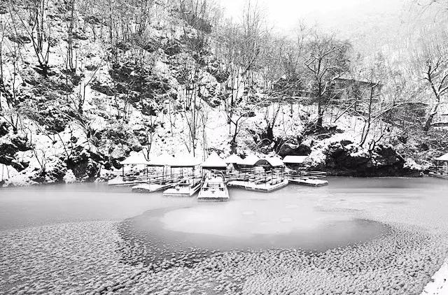 西安金丝峡雪景,陕西金丝峡冬天