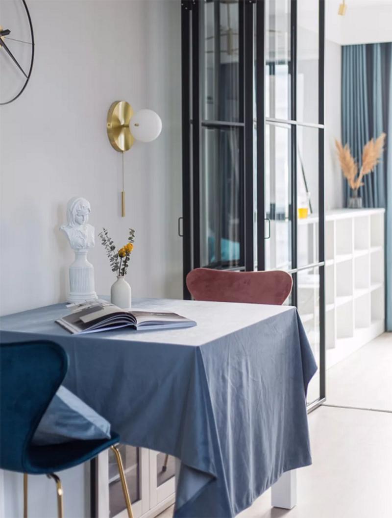 折叠式餐桌效果图小户型,小户型开放式厨房折叠隐藏餐桌