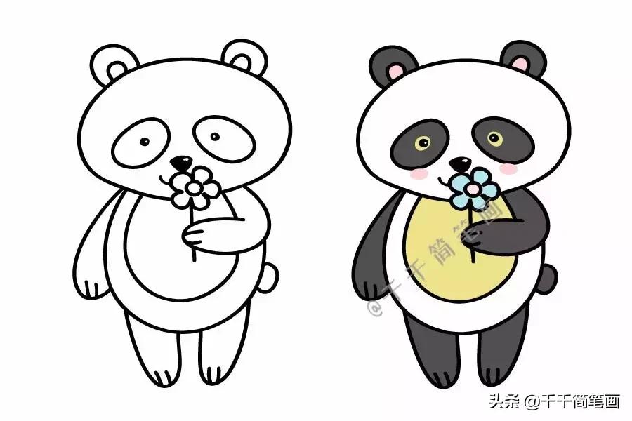 可爱动物简笔画萌萌哒,手帐边框图案简笔画动物