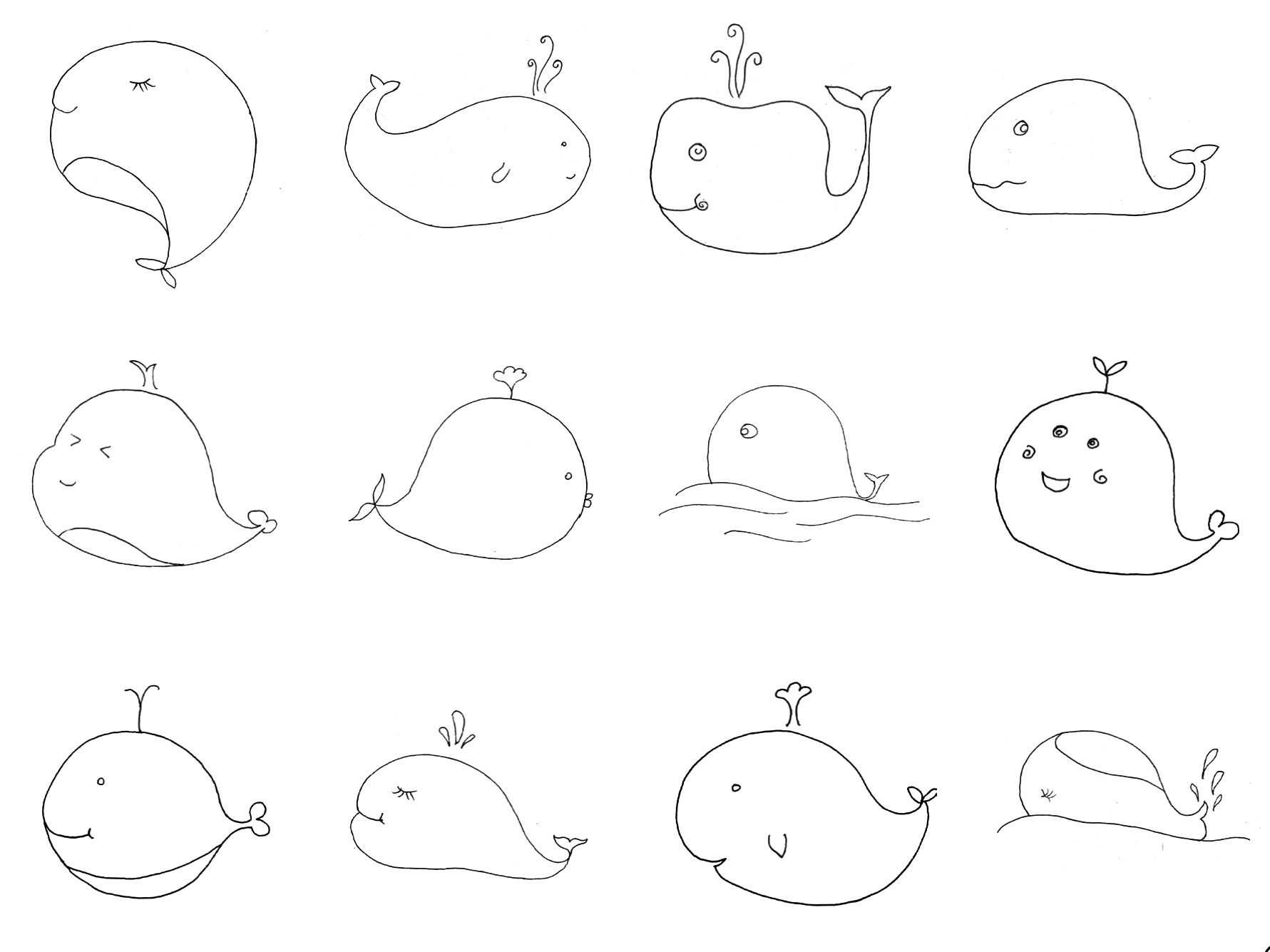 水族类动物简笔画,简笔画动物简单又好看简笔画