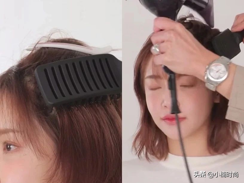 长刘海怎么吹蓬松发型视频教程,发型教程之刘海发根的弧度怎么吹