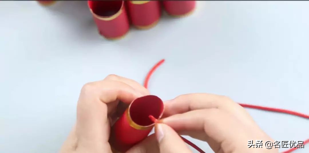 元旦手工彩纸鞭炮,元旦节手工鞭炮