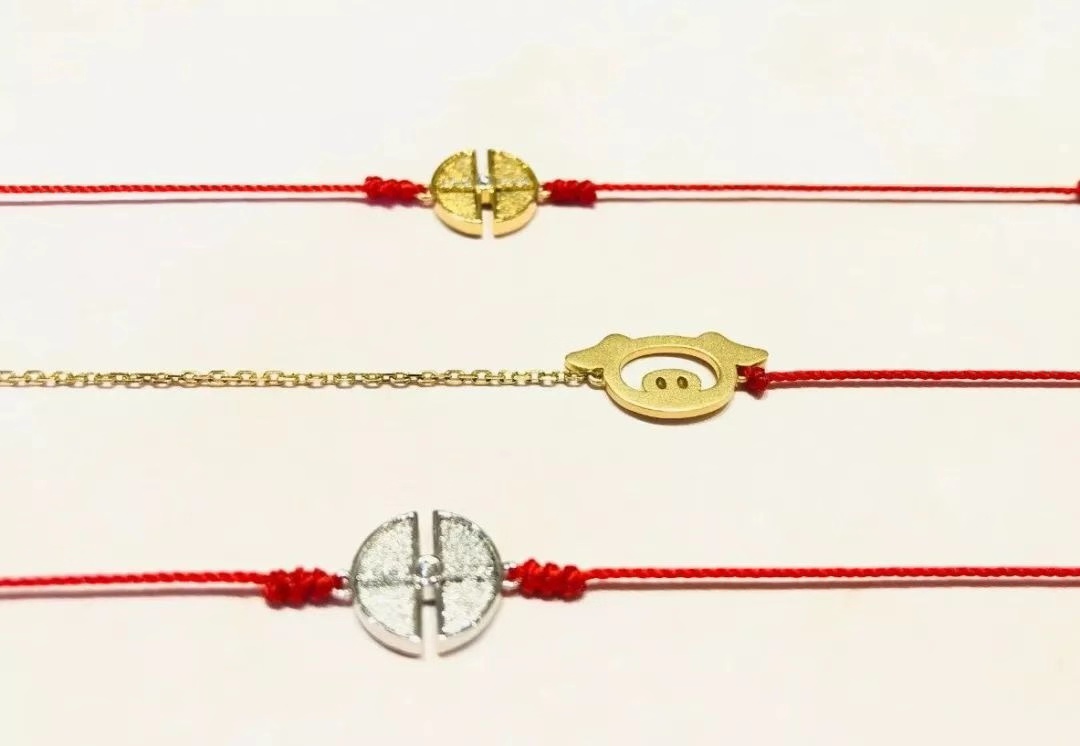 东大门猪年转运红绳手链,猪年红绳手链