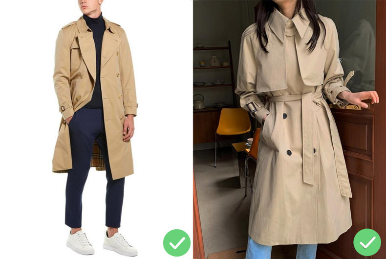 不合身的风衣,风衣不要穿得太土气