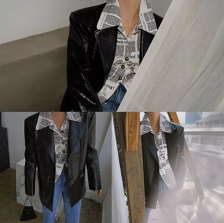 中式盘扣皮衣女刘雯,刘雯皮衣穿搭大合集