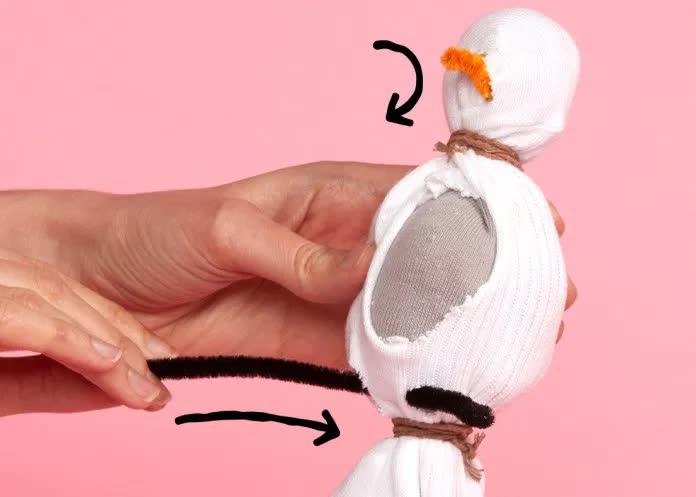 儿童手工制作袜子布偶,丝网袜手工制作小鸟图片