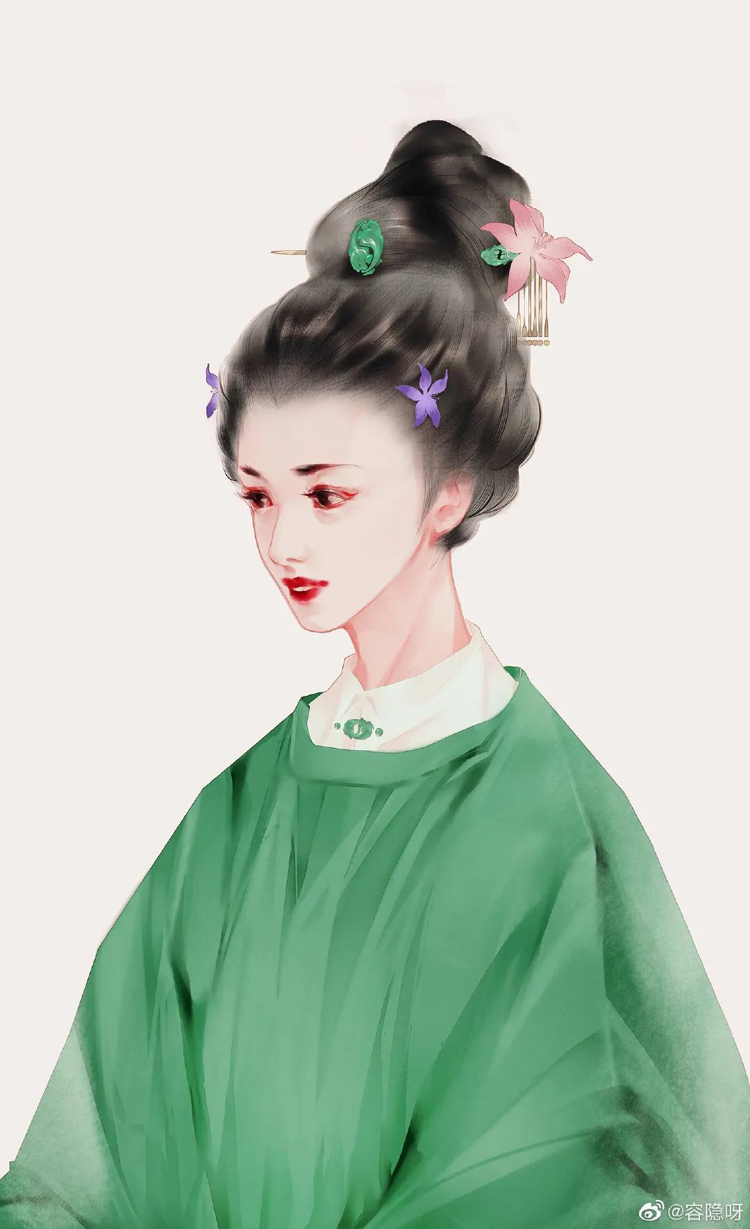 古风水墨花草插画图,古风风景插画全屏壁纸