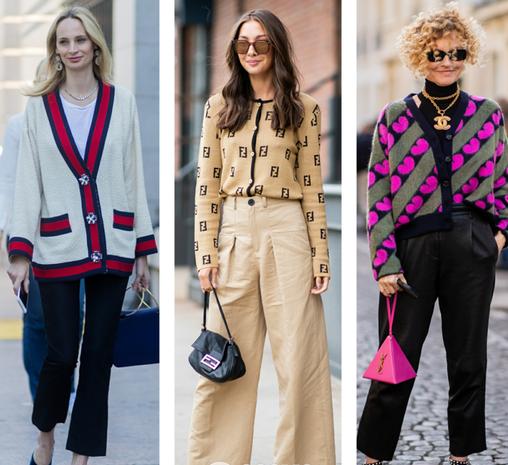 欧伦风开衫针织衫搭配,针织开衫毛衣和针织阔腿裤的搭配